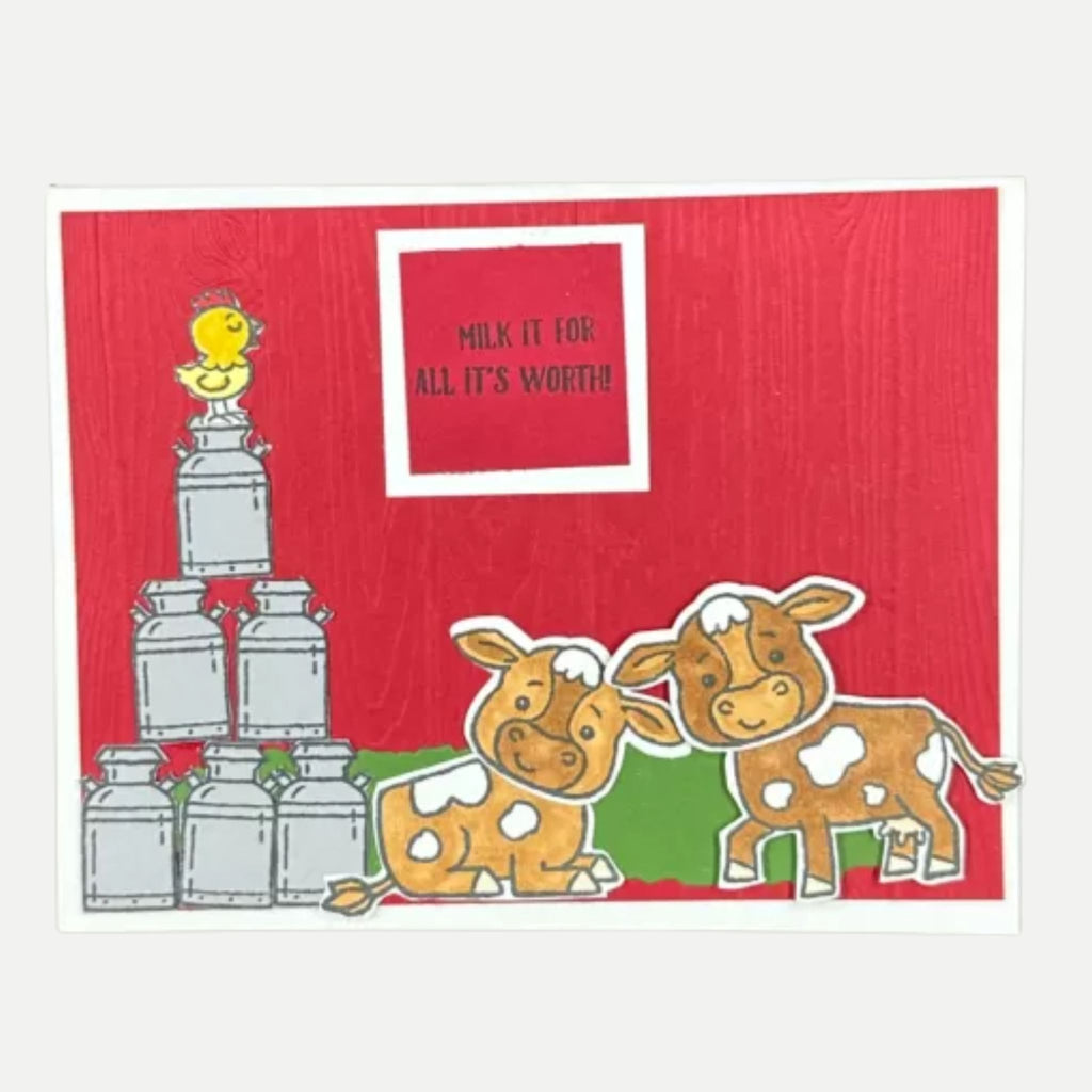 Playful Cow Card | Milk It for All It’s Worth | Cute Handmade Greeting Card with Farm Animals