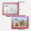 Interactive Birthday Card with Pull-Tab Magic, Bear Playing Banjo Around Campfire Magic Card