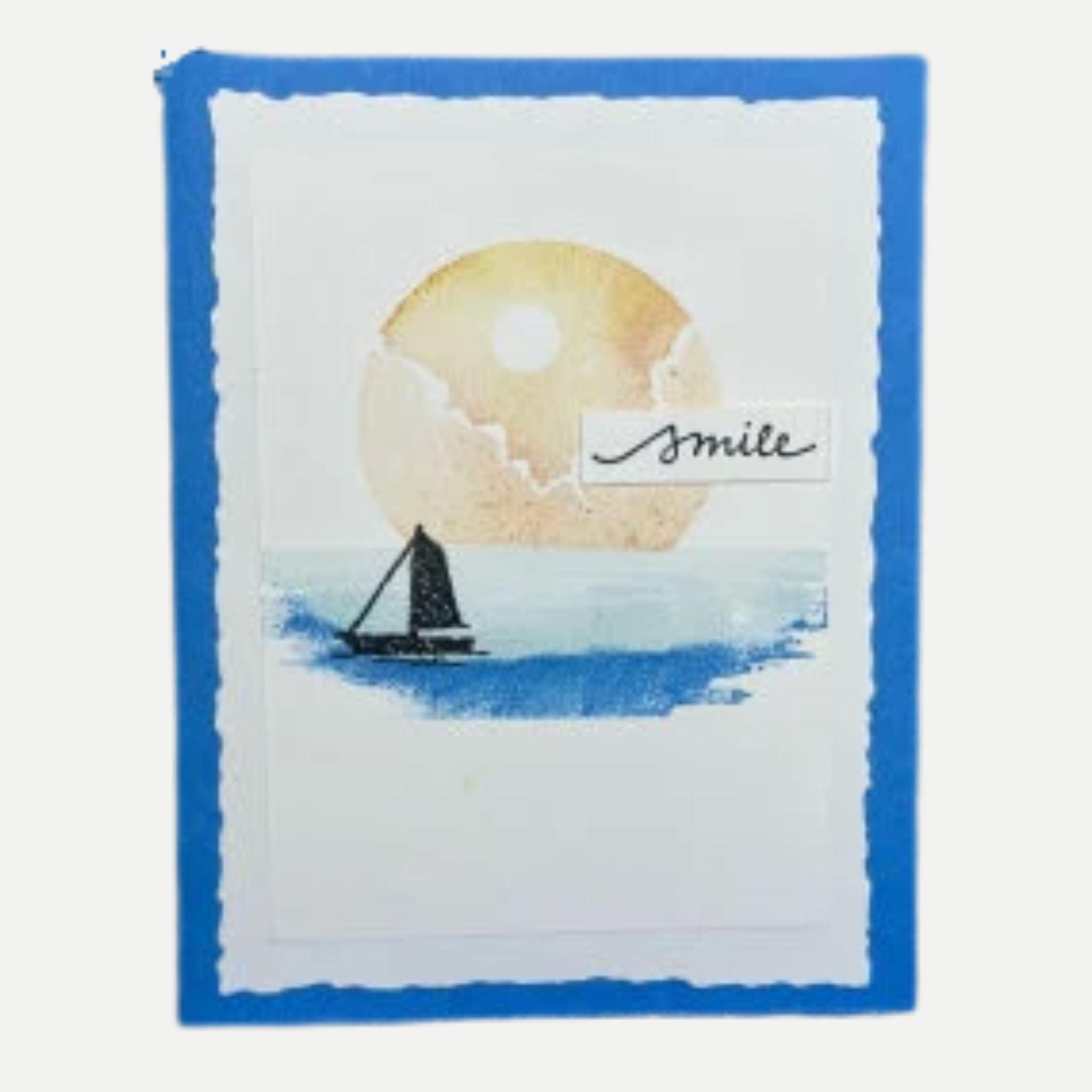 Tranquil Moonlit Lake Greeting Card with Dolphin – Smile