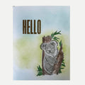Cute Handcolored Koala Bear HELLO Greeting Card – Blank Inside