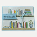 Fun handmade card is perfect for book lovers! Full bookshelves, happy reading theme they’ll enjoy!