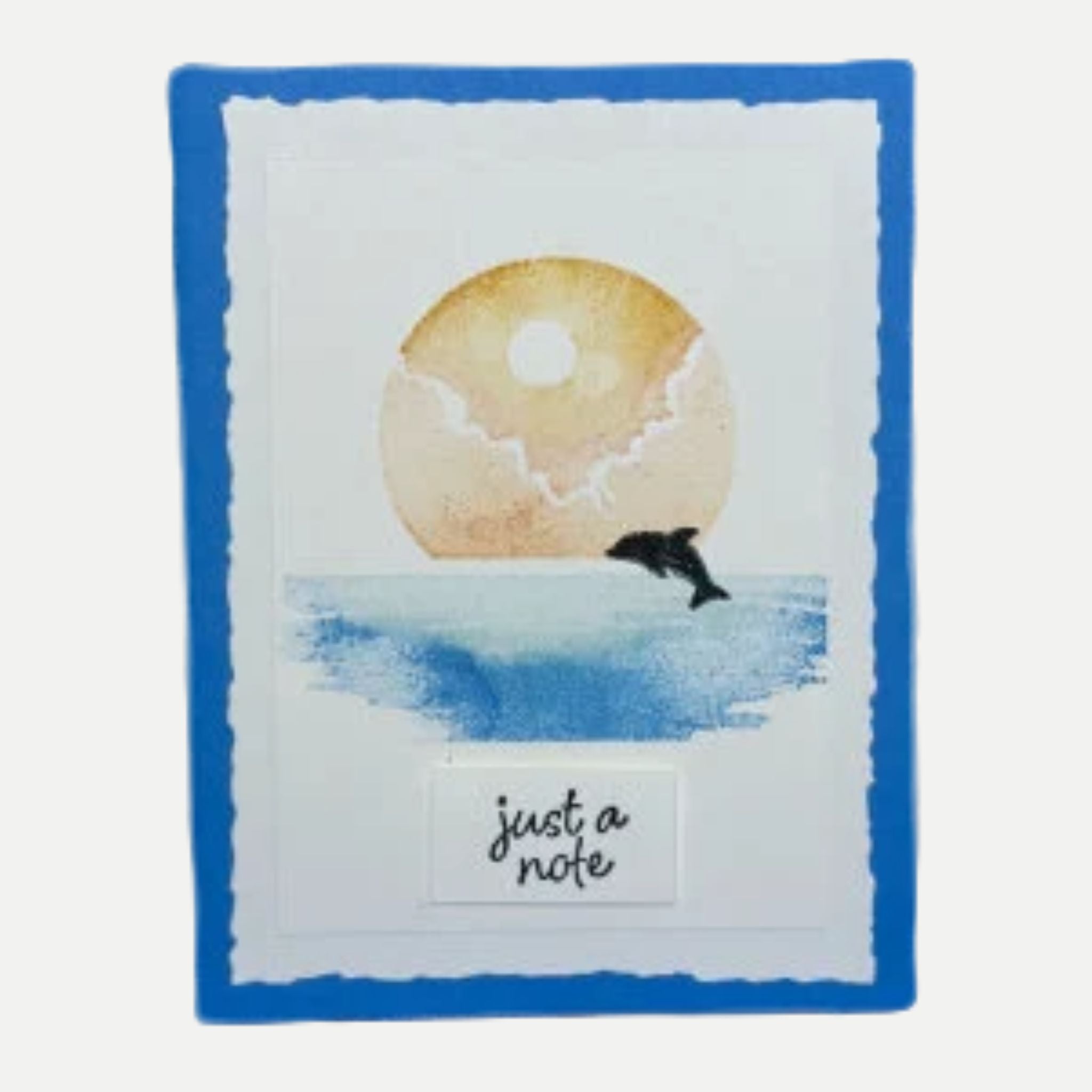 Tranquil Moonlit Lake Greeting Card with Dolphin – Just A Note