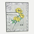 Elegant Thinking of You Card – Soft Yellow Floral Card with Damask Frame