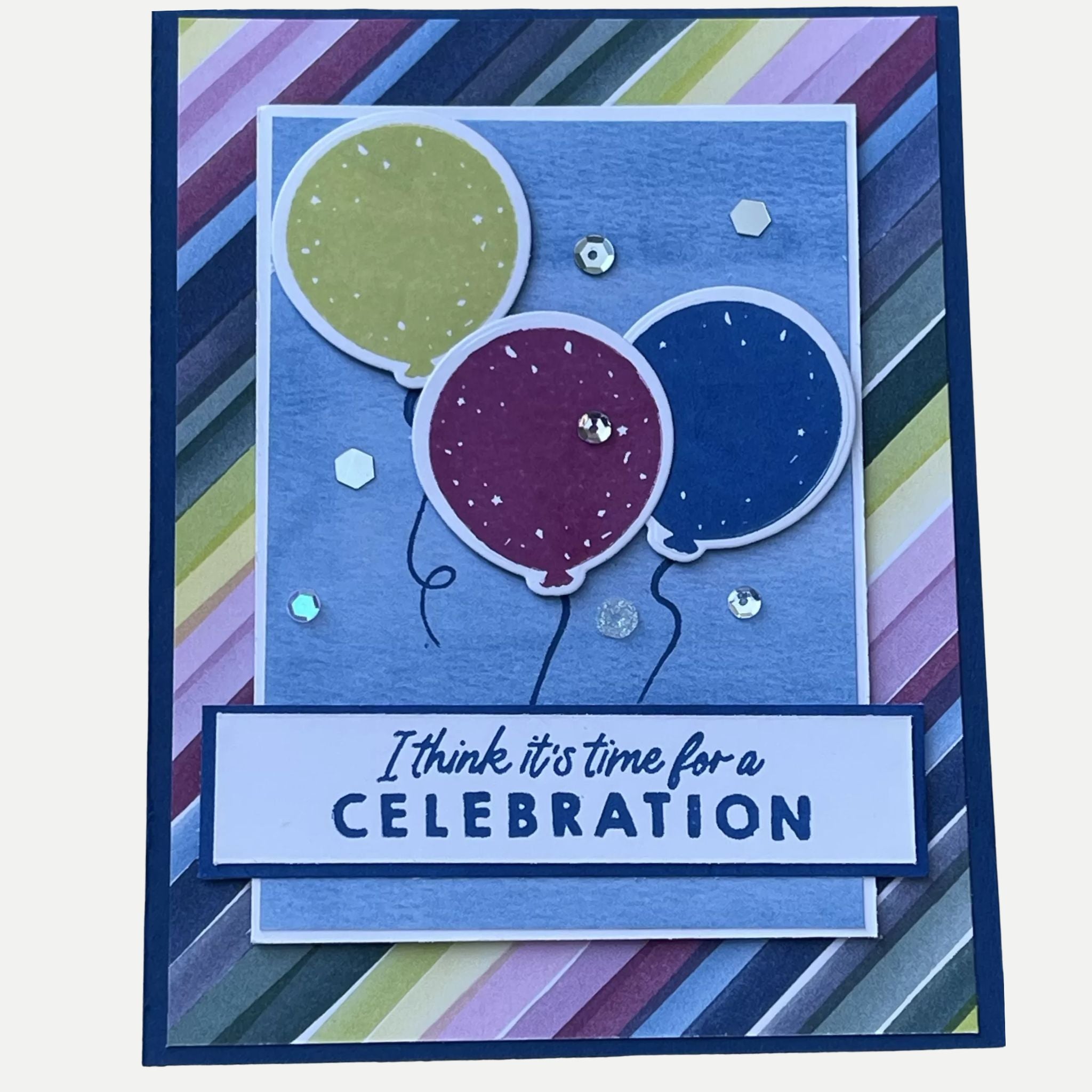Handmade fun birthday card for all ages. Cards for Kids or adults with Balloon Design
