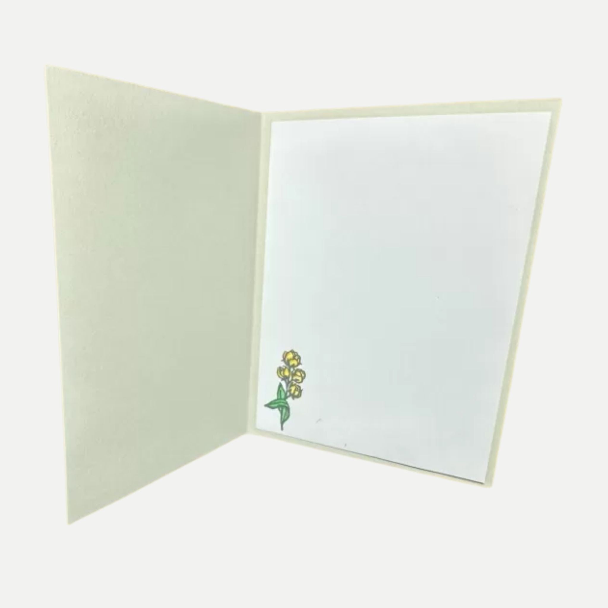 Elegant Thinking of You Card – Soft Yellow Floral Card with Damask Frame