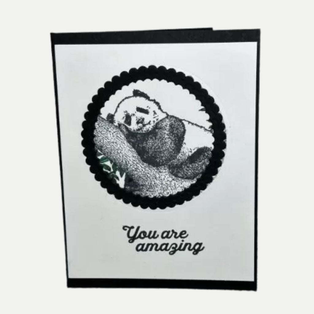Adorable Panda Napping Card – “You Are Amazing” – Cute Animal Design –...