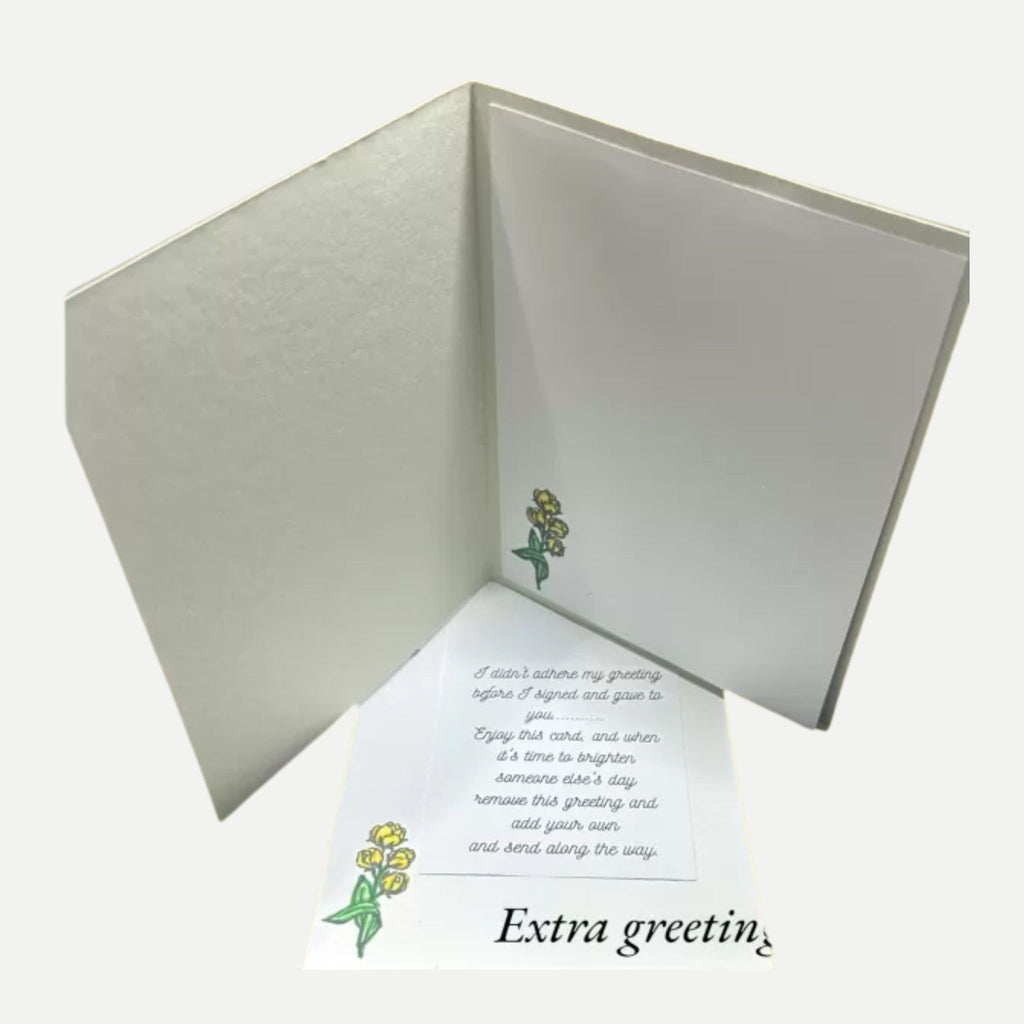 Elegant Thinking of You Card – Soft Yellow Floral Card with Damask Frame