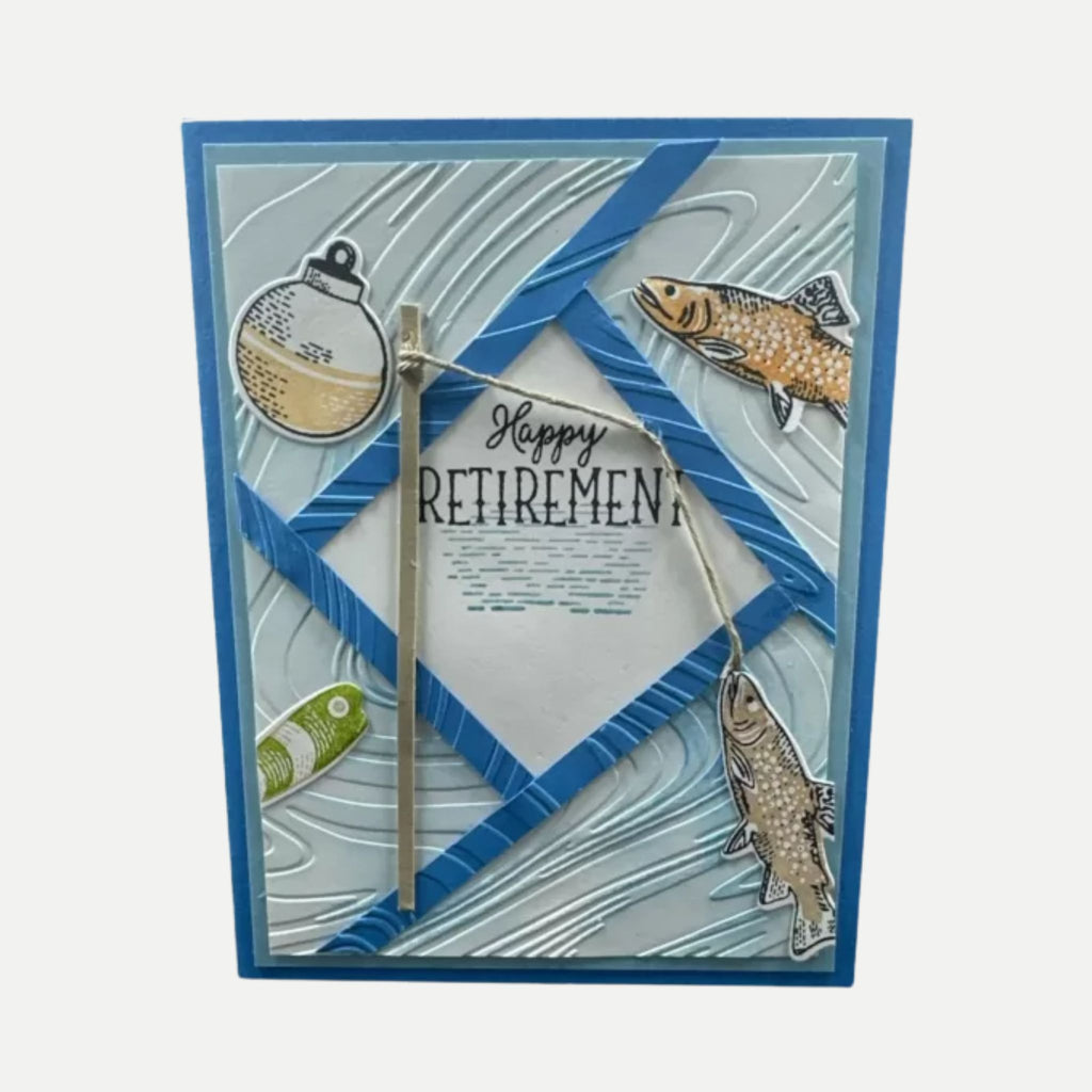 Happy Retirement Fishing Card for Fisherman | Fun Handmade Card for Retired Man | Fish