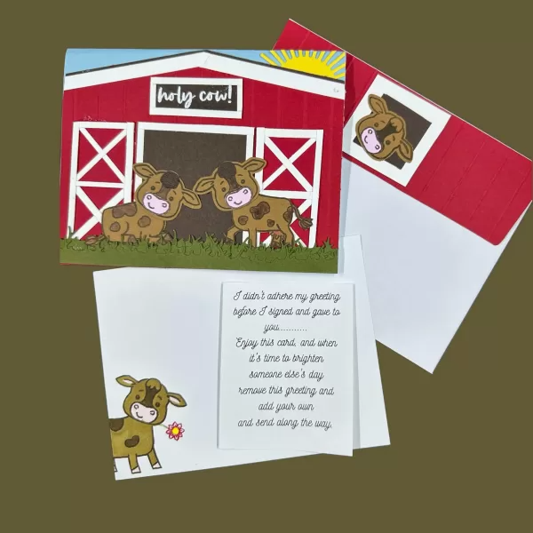 Cute Brown Cows Card | Holy Cow Greeting Card | Farm Animal Card for Friends & Family