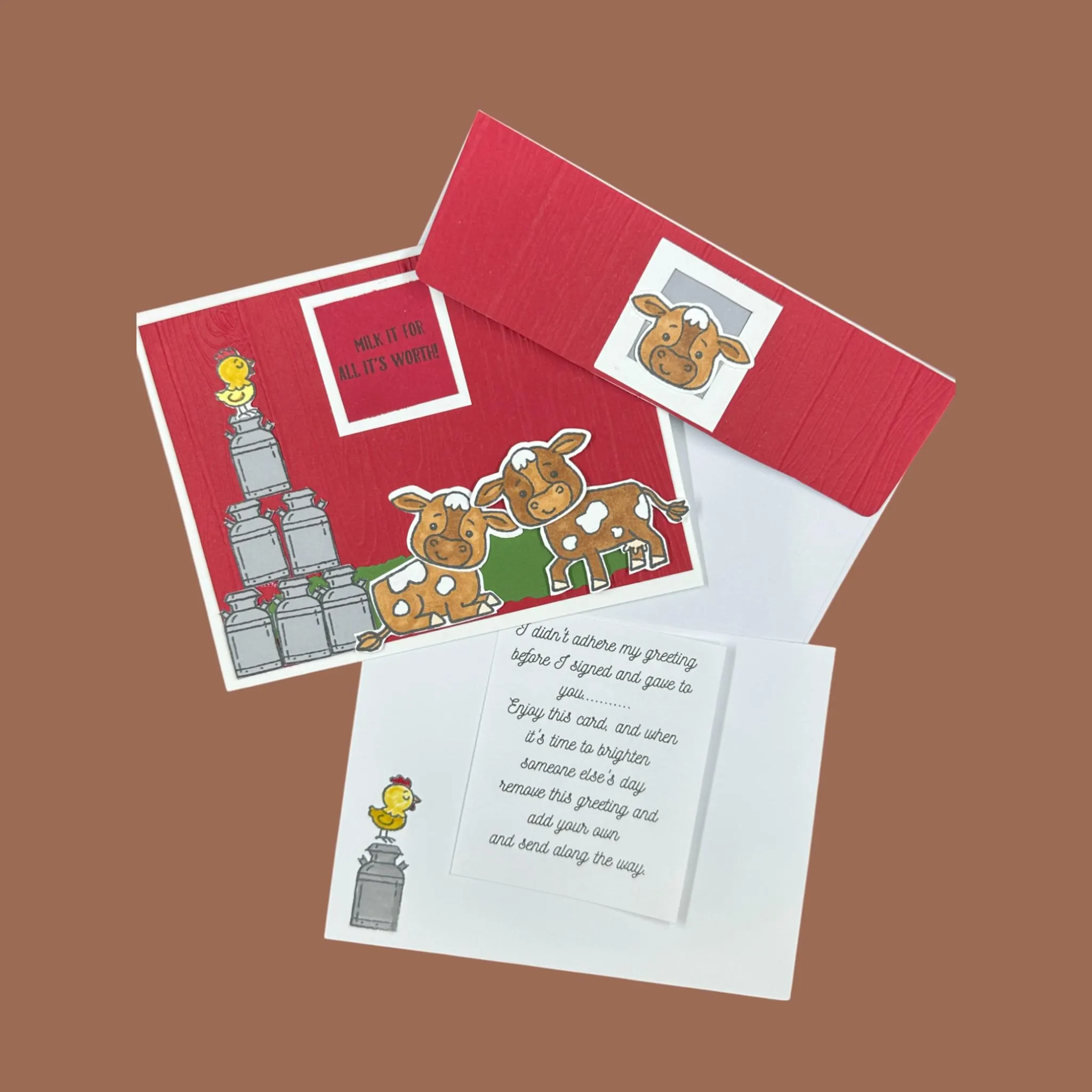 Playful Cow Card | Milk It for All It’s Worth | Cute Handmade Greeting Card with Farm Animals