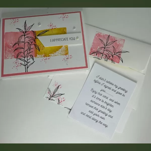 I Appreciate You -Handmade Greeting Card with Stamped Leaf Design