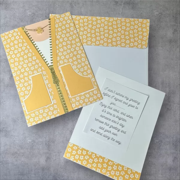 Fun Card That Looks Like a Sweater Realistic Zipper and Pockets Blank Card for Any Occasion