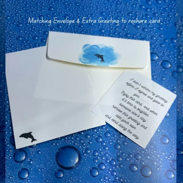Tranquil Moonlit Lake Greeting Card with Dolphin – Say Hello