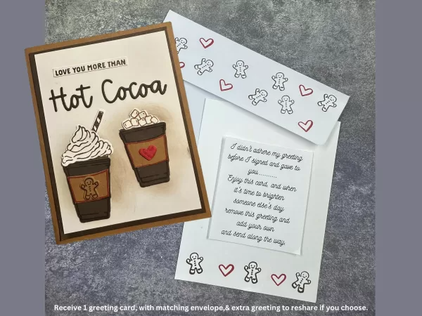 Cozy Hot Cocoa Greeting Card – Love You More than Hot Cocoa