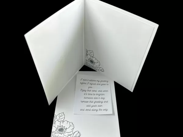 Simple Black and White Floral Card | Handmade For You Card for Any Occasion