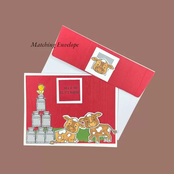 Playful Cow Card | Milk It for All It’s Worth | Cute Handmade Greeting Card with Farm Animals