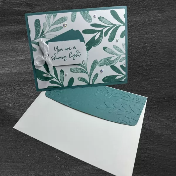Inspiring Greeting Card with Elegant Leaves and Ribbon – You Are a Shining Star