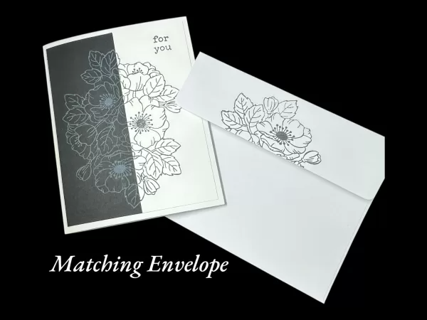 Simple Black and White Floral Card | Handmade For You Card for Any Occasion