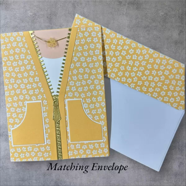 Fun Card That Looks Like a Sweater Realistic Zipper and Pockets Blank Card for Any Occasion