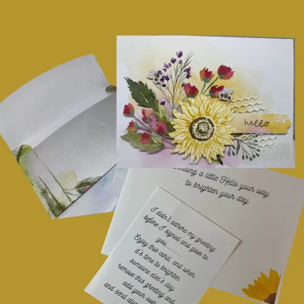 Say hello with a Sunflower Card. Spread sunshine. Send greeting Card and matching envelope