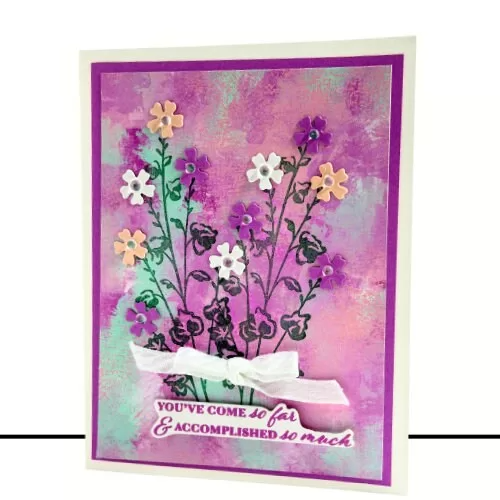 Lovely Flower Greeting Card – “You’ve Come So Far” – Peach, Pink, and White...