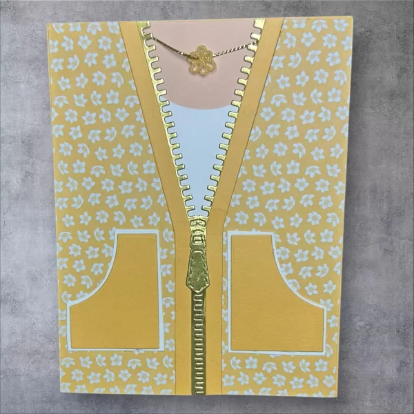 Fun Card That Looks Like a Sweater Realistic Zipper and Pockets Blank Card for Any Occasion