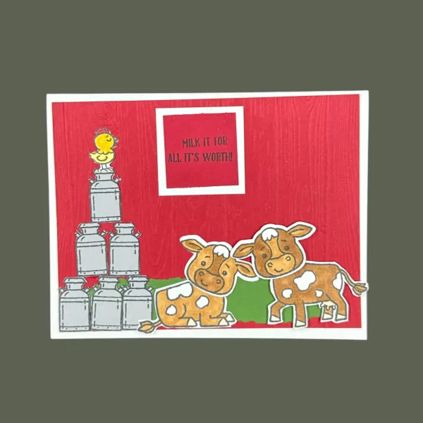 Playful Cow Card | Milk It for All It’s Worth | Cute Handmade Greeting Card with Farm Animals