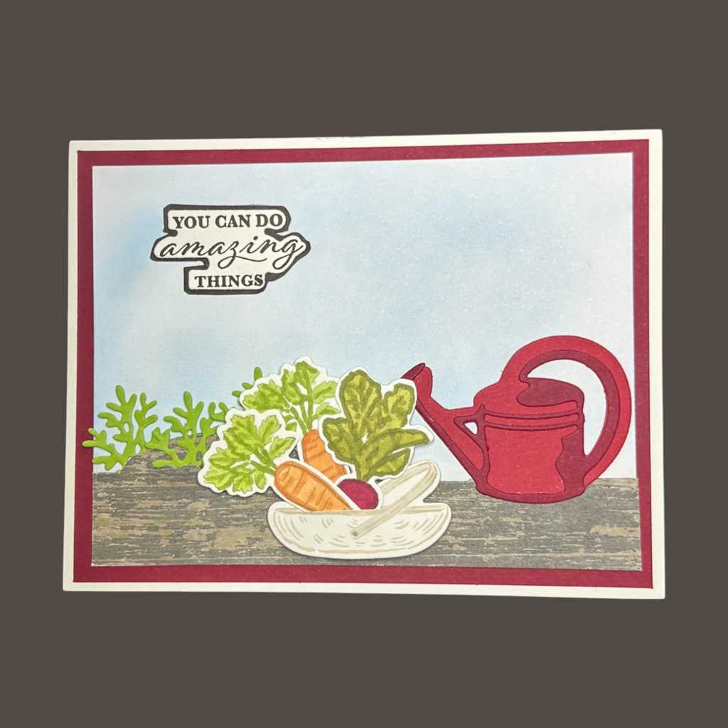 You Can Do Amazing Things Card, Bright Blue Sky Garden Scene