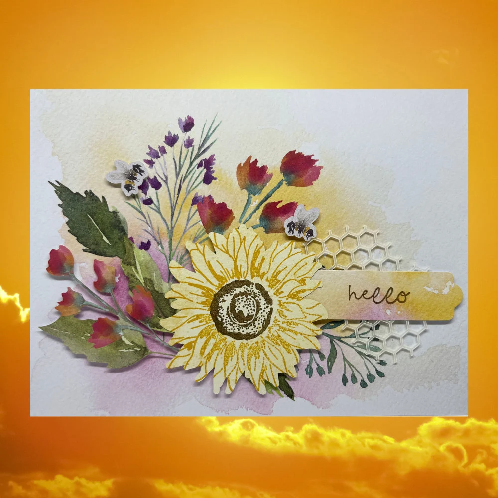 Say hello with a Sunflower Card. Spread sunshine. Send greeting Card and matching envelope