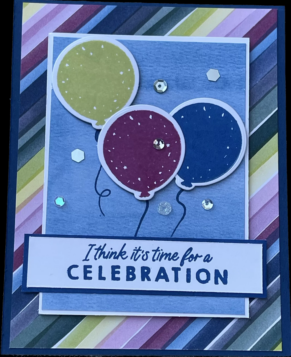 Handmade fun birthday card for all ages. Cards for Kids or adults with Balloon Design