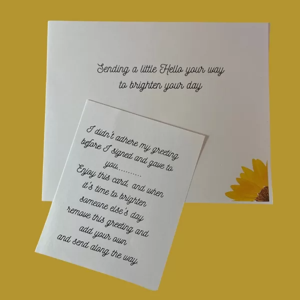 Say hello with a Sunflower Card. Spread sunshine. Send greeting Card and matching envelope