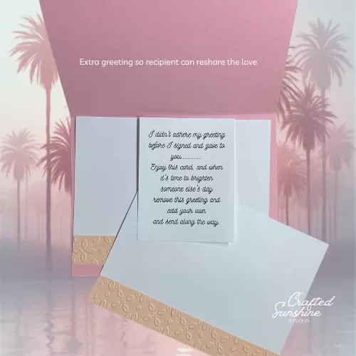 Happy Birthday Card with Palm Trees – Handmade Tropical Greeting – Vacation Friend Birthday Card