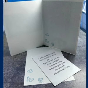 Handcrafted Sympathy Card with Delicate Foliage and Die Cut Butterfly – Sympathetic Greeting