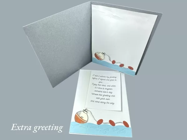 Fun fishing tackle box Father’s Day card with lures, hooks, and bobbers