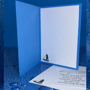 Tranquil Moonlit Lake Greeting Card with Dolphin – Smile