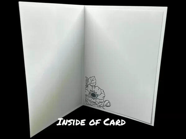 Simple Black and White Floral Card | Handmade For You Card for Any Occasion