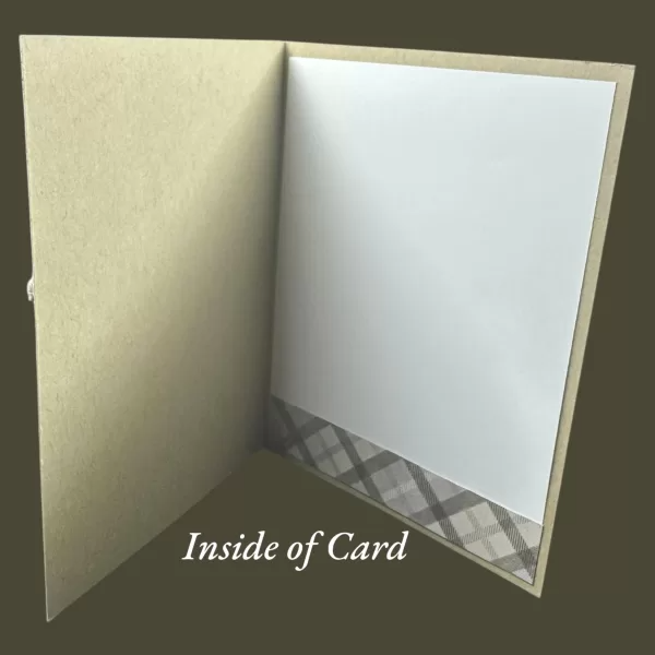 Happy Birthday Card That Looks Like a Jacket – Fun Brown Plaid Sweater Design with Drawstrings