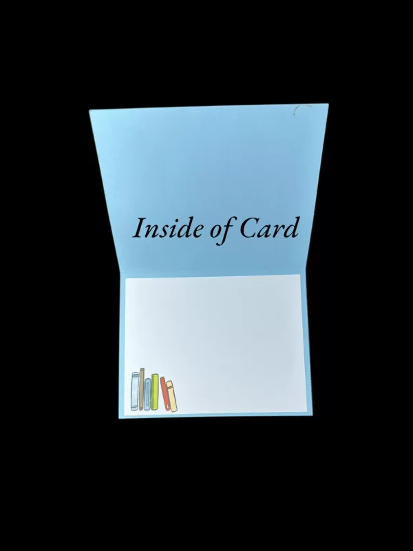 Fun handmade card is perfect for book lovers! Full bookshelves, happy reading theme they’ll enjoy!