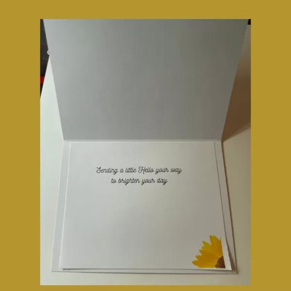 Say hello with a Sunflower Card. Spread sunshine. Send greeting Card and matching envelope