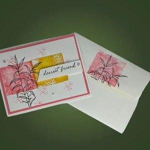 Dearest Friend – Handmade Greeting Card with Charming Stamped Leaf Design