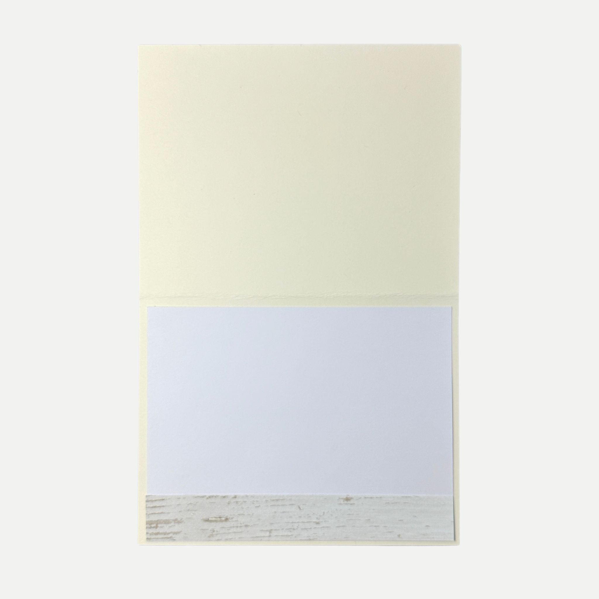 Inside of handmade birthday card featuring a blank writing panel for your personal message.
