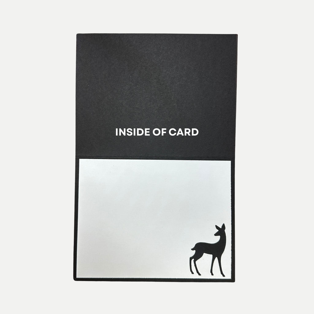 Inside of handmade deer birthday card with blank writing area