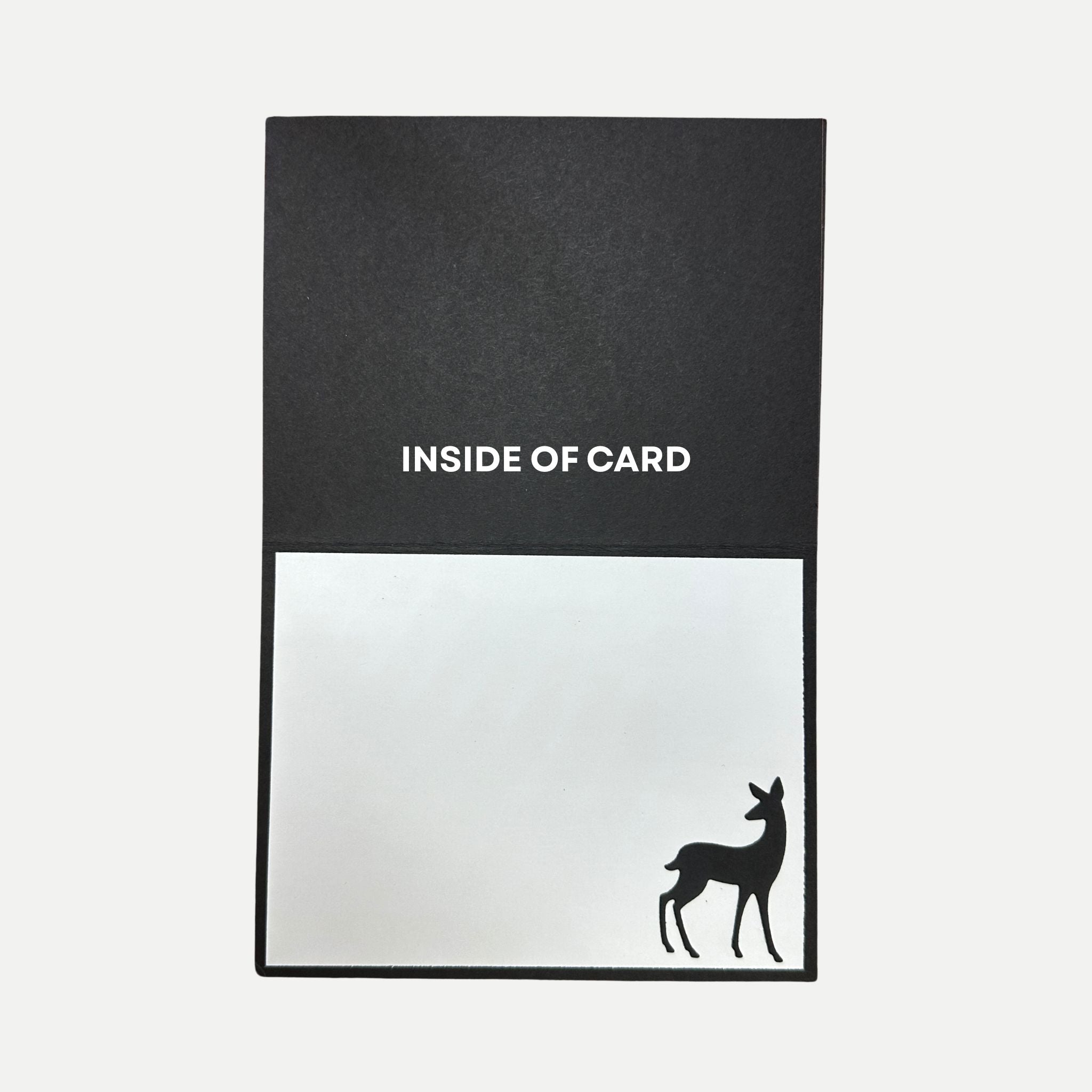 Inside of handmade deer birthday card with blank writing area