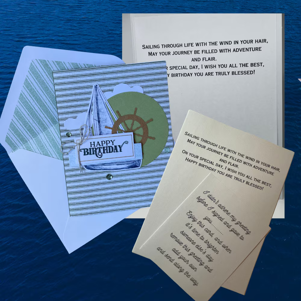 Sailboat Birthday Card, Birthday Journey, Sail through life, Celebrate Father, Nautical Birthday