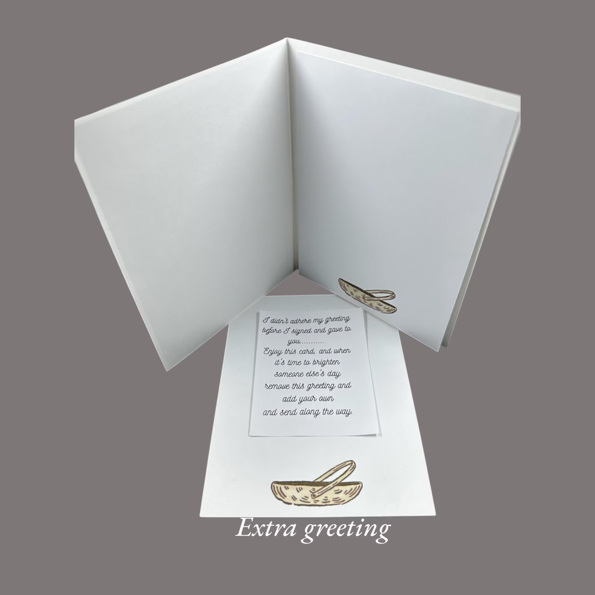 Rustic Garden Card | Handmade Just a Note Greeting | Flower Pots, Basket, Farmhouse Feel
