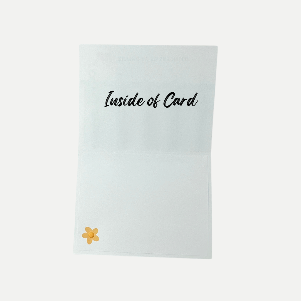 Inside of handmade birthday card featuring a decorative design and blank space for your personal birthday message.